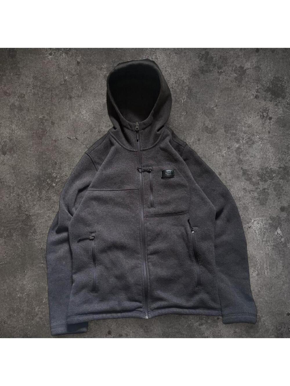 Beautiful hooded The North Face black fleece jacket